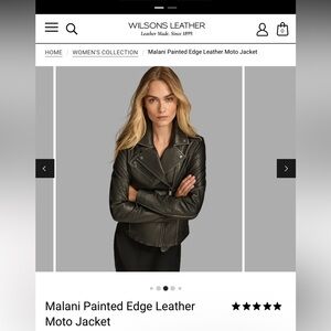 Wilsons Leather Tannery West Black Moto MalaniJacket XL never worn